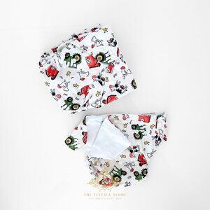 NWT Cute Baby Cloth Diapers Reusable Washable Little Farmer Farm Theme Set of 4